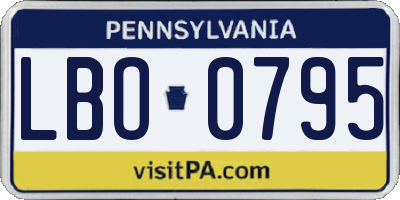 PA license plate LBO0795