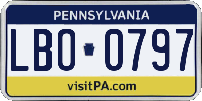 PA license plate LBO0797