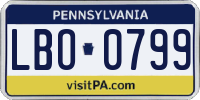 PA license plate LBO0799