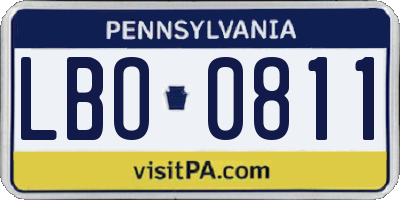 PA license plate LBO0811
