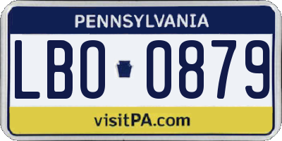 PA license plate LBO0879