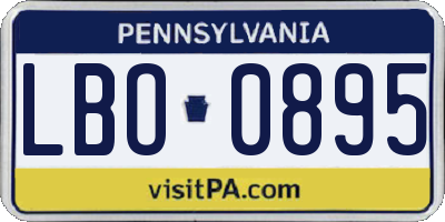 PA license plate LBO0895
