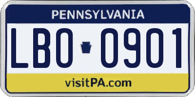 PA license plate LBO0901