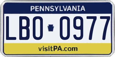 PA license plate LBO0977