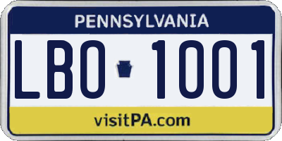 PA license plate LBO1001