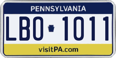 PA license plate LBO1011