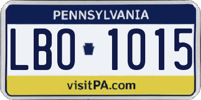 PA license plate LBO1015