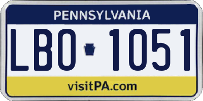 PA license plate LBO1051