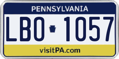 PA license plate LBO1057