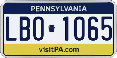 PA license plate LBO1065