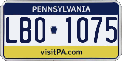 PA license plate LBO1075