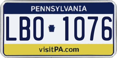 PA license plate LBO1076