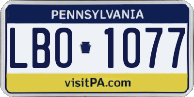 PA license plate LBO1077