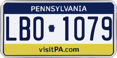 PA license plate LBO1079