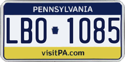 PA license plate LBO1085