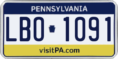 PA license plate LBO1091