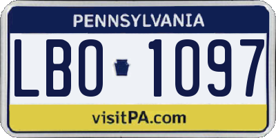 PA license plate LBO1097