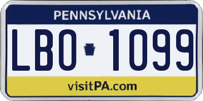PA license plate LBO1099