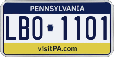 PA license plate LBO1101