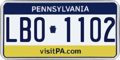 PA license plate LBO1102