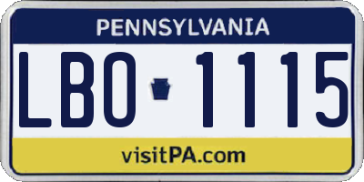 PA license plate LBO1115