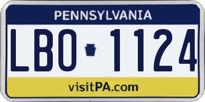 PA license plate LBO1124