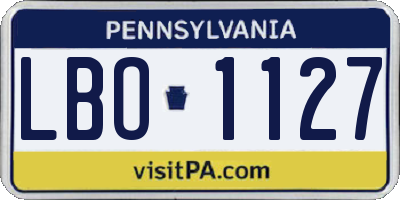 PA license plate LBO1127