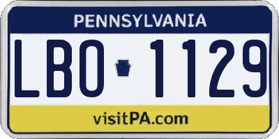 PA license plate LBO1129