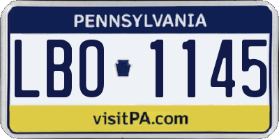 PA license plate LBO1145