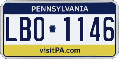 PA license plate LBO1146