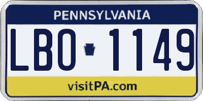 PA license plate LBO1149