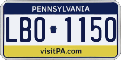 PA license plate LBO1150