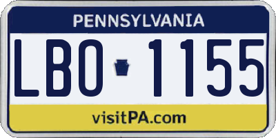 PA license plate LBO1155