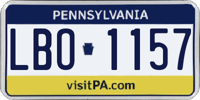 PA license plate LBO1157