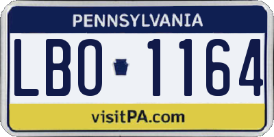 PA license plate LBO1164