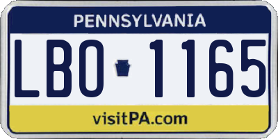 PA license plate LBO1165