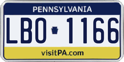 PA license plate LBO1166