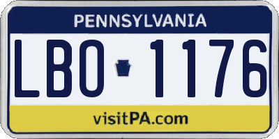 PA license plate LBO1176