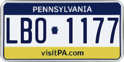 PA license plate LBO1177