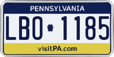 PA license plate LBO1185