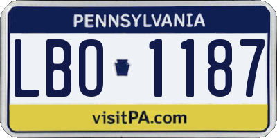 PA license plate LBO1187