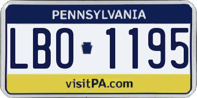 PA license plate LBO1195