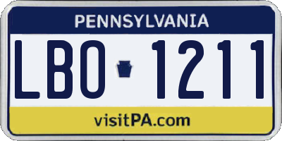 PA license plate LBO1211