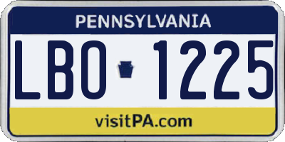 PA license plate LBO1225
