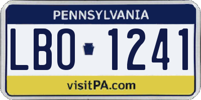 PA license plate LBO1241