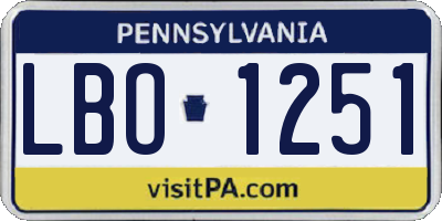 PA license plate LBO1251