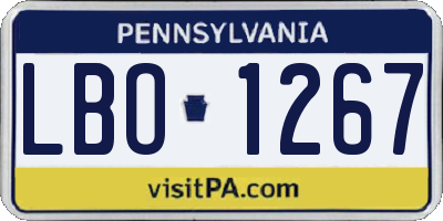 PA license plate LBO1267