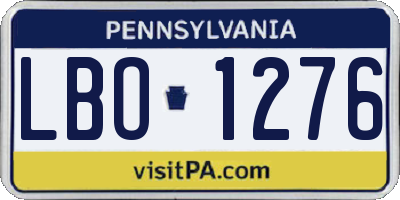 PA license plate LBO1276