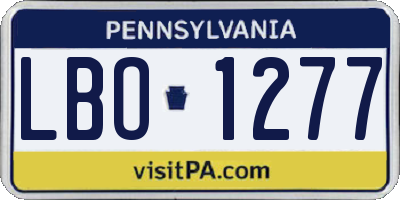 PA license plate LBO1277