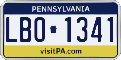 PA license plate LBO1341